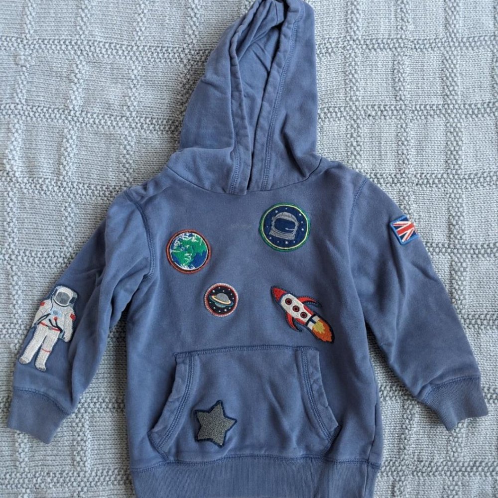 Mini Boden Space Hooded Sweatshirt
